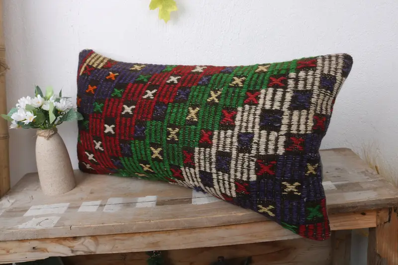 12x24 Red Cushion Cover, Interior Designer Pillow, Pillow Sham, Wholesale Cushion Cover, Ethnical Kilim Rug Pillow, Turkish Pillow - 4