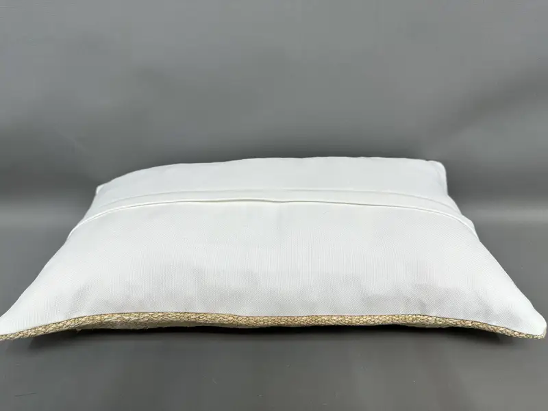 Kilim Pillow Cover, Christmas Cushion, Boho Pillow Sham Cover, Cotton Pillow Sham, Cushion Case, Handmade Kilim Cushion, 12x20 Beige Pillow Case - 7
