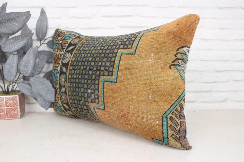 Pillow, Interior Designer Pillow, Kilim Cushion Sham, Shabby Chic Pillow Sham, Kilim Pillow Cover, 20x28 Brown Pillow Sham - 4