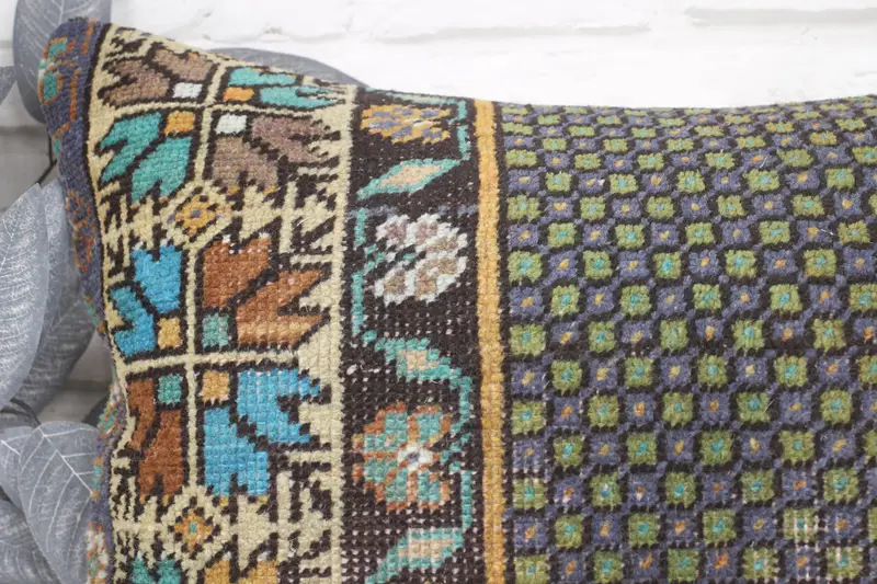 Pillow, Interior Designer Pillow, Kilim Cushion Sham, Shabby Chic Pillow Sham, Kilim Pillow Cover, 20x28 Brown Pillow Sham - 2