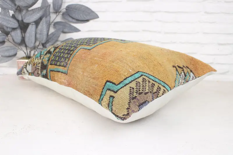 Pillow, Interior Designer Pillow, Kilim Cushion Sham, Shabby Chic Pillow Sham, Kilim Pillow Cover, 20x28 Brown Pillow Sham - 6