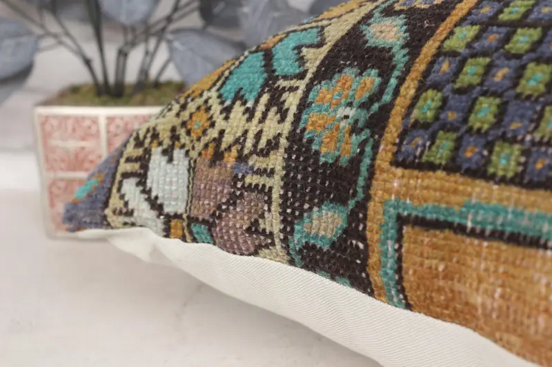 Pillow, Interior Designer Pillow, Kilim Cushion Sham, Shabby Chic Pillow Sham, Kilim Pillow Cover, 20x28 Brown Pillow Sham - 7