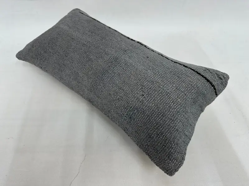 Turkish Bench Cushion Cover, Vintage Kilim Pillow, Cushion Case, 10x20 Gray Cushion Cover, Home Decor Pillow, Kilim Pillow Cover - 6