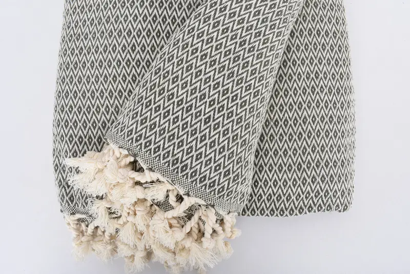 96x80 Cotton Diamond Towel, Bridal Party Gifts, Organic Throw, Bachelorette Gifts, Personalized Home Gift Wedding, Bedspread, Throw Blanket Couch - 8