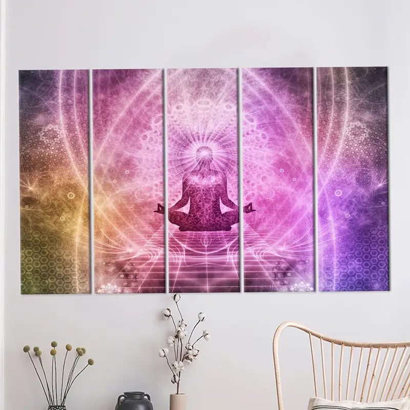 Spiritual Canvas Art, Energy Wall Decor, Esoteric Canvas Art, Pink Wall Art, Girl Room Decor, Gift for Yogi, Canvas Art Decor, Modern Art - 4