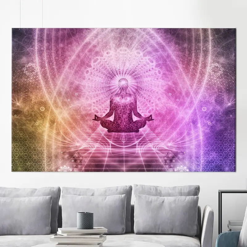 Spiritual Canvas Art, Energy Wall Decor, Esoteric Canvas Art, Pink Wall Art, Girl Room Decor, Gift for Yogi, Canvas Art Decor, Modern Art - 1