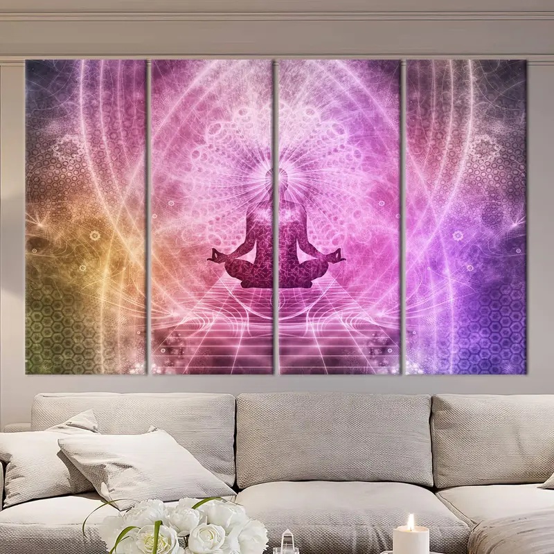 Spiritual Canvas Art, Energy Wall Decor, Esoteric Canvas Art, Pink Wall Art, Girl Room Decor, Gift for Yogi, Canvas Art Decor, Modern Art - 3