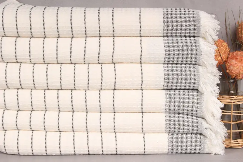 Eco-friendly Turkish peshtemal towel, Bachelorette Party Favors, Gift For Him, Embroidery Towels, 70x40 Cotton Waffle Towel, Organic towel - 2