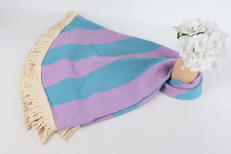 Bachelor Bachelorette Party Favors, 64x64 Cotton Striped Round Towel, Peshtemal Towel, Oversized Beach Towel, Bridal Shower Favors, Home Decor Towel - 6