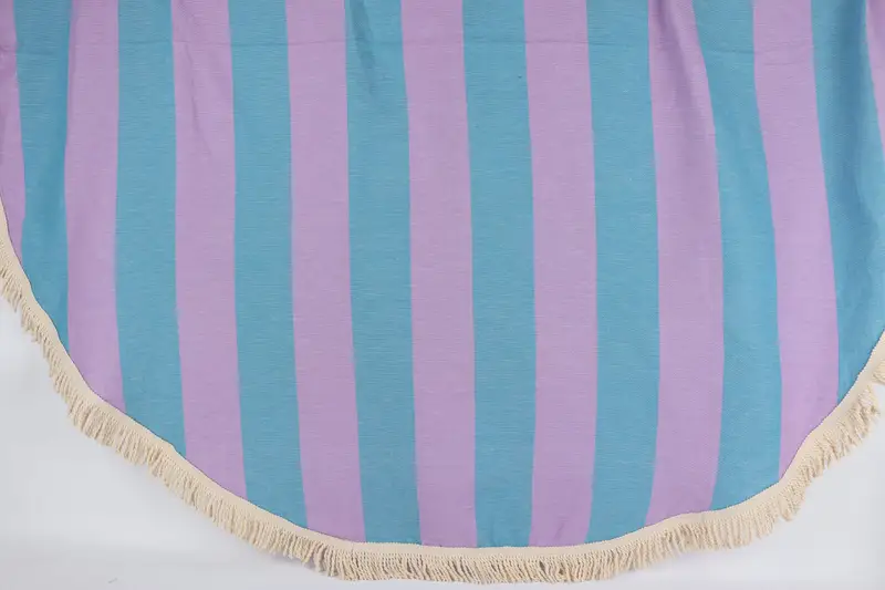 Bachelor Bachelorette Party Favors, 64x64 Cotton Striped Round Towel, Peshtemal Towel, Oversized Beach Towel, Bridal Shower Favors, Home Decor Towel - 1