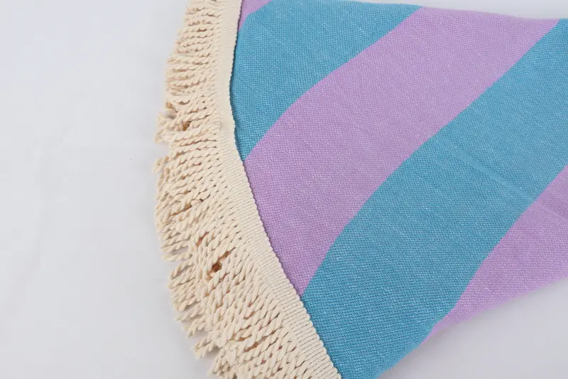 Bachelor Bachelorette Party Favors, 64x64 Cotton Striped Round Towel, Peshtemal Towel, Oversized Beach Towel, Bridal Shower Favors, Home Decor Towel - 5