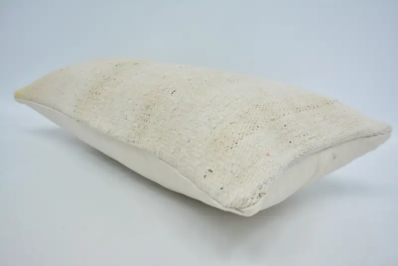 Gift Pillow, Ethnical Kilim Rug Pillow, Handmade Kilim Cushion, Nautical Throw Pillow Case, 12x24 White Pillow, Cushion Cover, Nomadic Pillow Case - 6