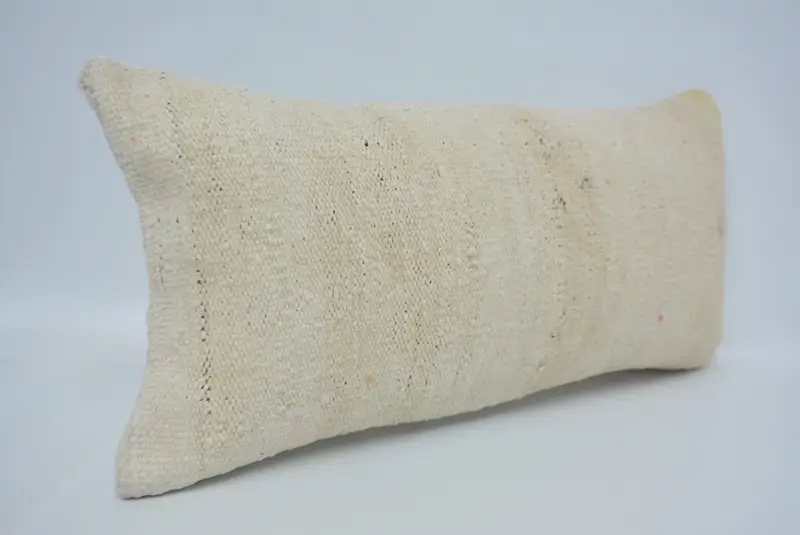 Gift Pillow, Ethnical Kilim Rug Pillow, Handmade Kilim Cushion, Nautical Throw Pillow Case, 12x24 White Pillow, Cushion Cover, Nomadic Pillow Case - 3