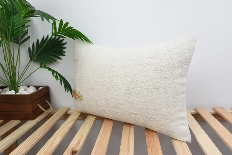 Outdoor Pillow, Kilim Pillow, Throw Kilim Pillow, Southwestern Pillow Case, Cushion Case, Toss Pillow Case, 16x24 White Pillow Case, Turkish Pillow - 5