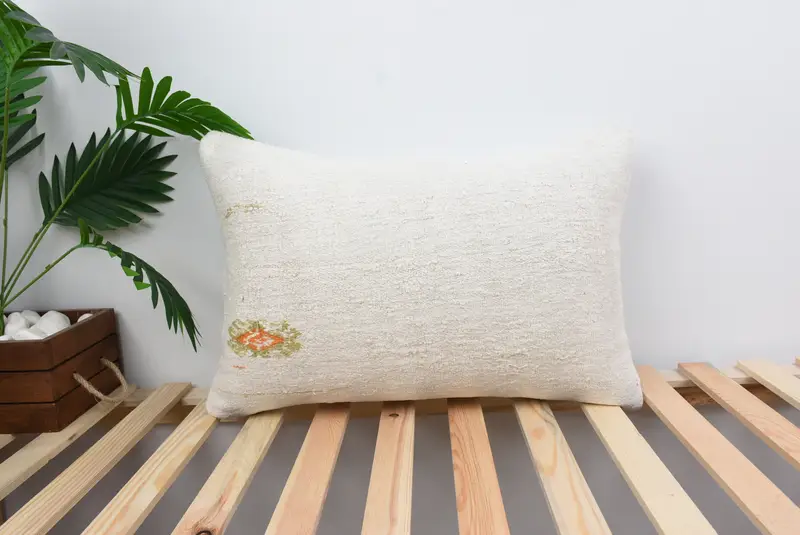 Outdoor Pillow, Kilim Pillow, Throw Kilim Pillow, Southwestern Pillow Case, Cushion Case, Toss Pillow Case, 16x24 White Pillow Case, Turkish Pillow - 1