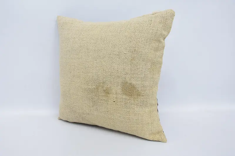 Pillow for Couch, Wool Kilim Pillow Pillow Case, 16x16 Beige Cushion Case, Kilim Pillow, Ethnical Kilim Rug Pillow, Pillow Case - 4