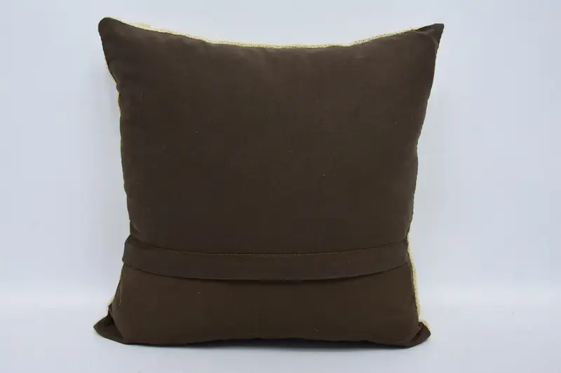 Pillow for Couch, Wool Kilim Pillow Pillow Case, 16x16 Beige Cushion Case, Kilim Pillow, Ethnical Kilim Rug Pillow, Pillow Case - 6