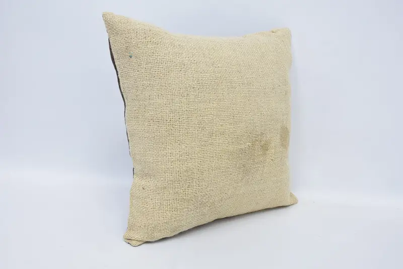 Pillow for Couch, Wool Kilim Pillow Pillow Case, 16x16 Beige Cushion Case, Kilim Pillow, Ethnical Kilim Rug Pillow, Pillow Case - 3