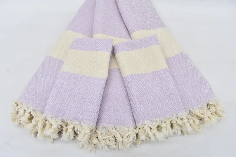 Personalized Bridesmaid Gift Turkish Towel, 70x40 Inches, Lilac Diamond