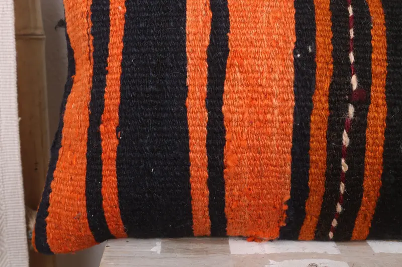 Interior Designer Pillow, 12x36 Orange Cushion, Pillow Case, Authentic Pillow Sham, Home Decor Pillow, Handmade Kilim Cushion, Aztec Pillow Case - 3