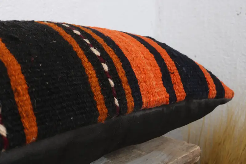 Interior Designer Pillow, 12x36 Orange Cushion, Pillow Case, Authentic Pillow Sham, Home Decor Pillow, Handmade Kilim Cushion, Aztec Pillow Case - 6