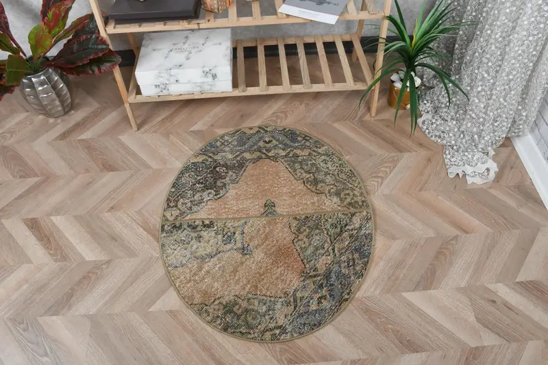 Alfombra vibrante naranja y azul, 2,5 x 2,9 pies floral y paisley