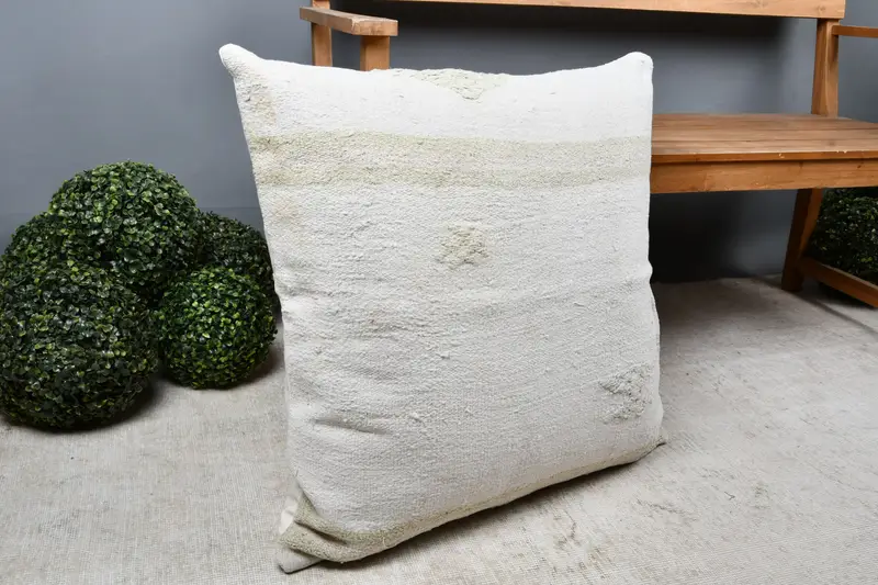 Sofa Pillow Case, Vintage Kilim Throw Pillow, Cushion, Boho Pillow Sham Cover, 28x28 White Pillow Cover, Antique Pillows, One Of A Kind Pillow - 8