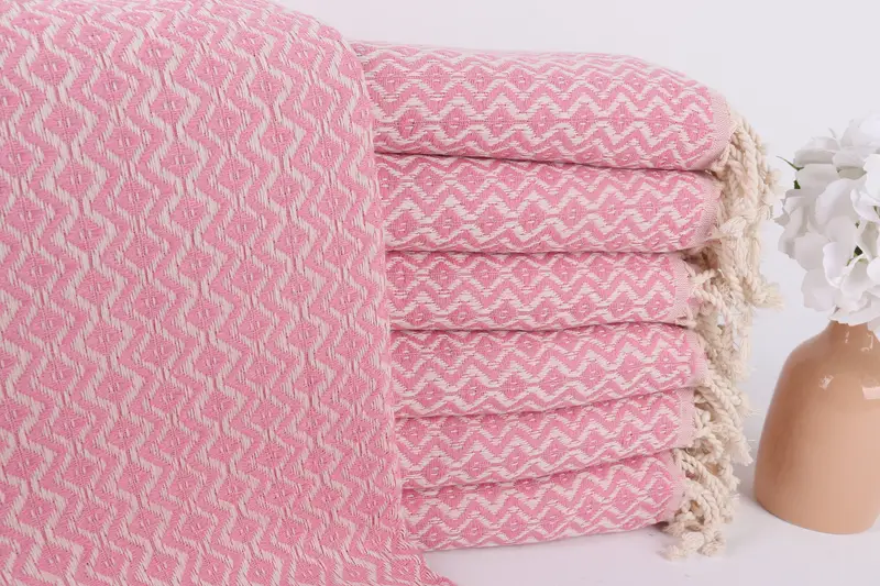 Personalized Pink Cotton Towel for Bridesmaid, 40x71 Inches