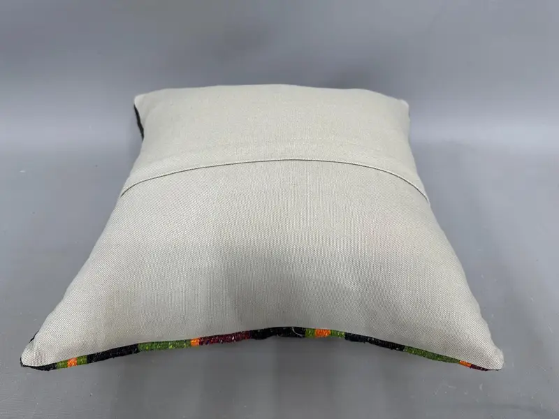 Pillow for Couch, Vintage Pillow Cover, Cushion Cover, Boho Pillow, 18x18 Green Cushion Cover, Southwestern Pillow Sham, Handmade Kilim Cushion - 7