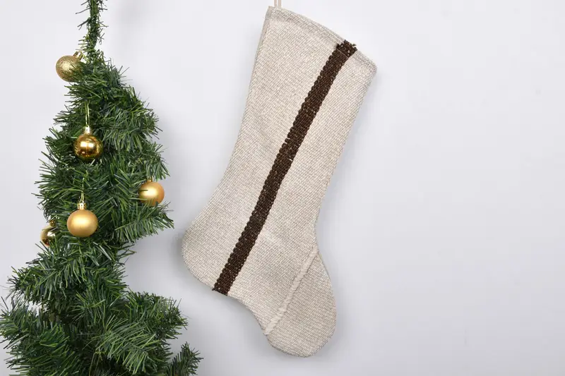 Noel Süsleri Desen, 7 İnç Benzersiz Dekor Noel Çorabı