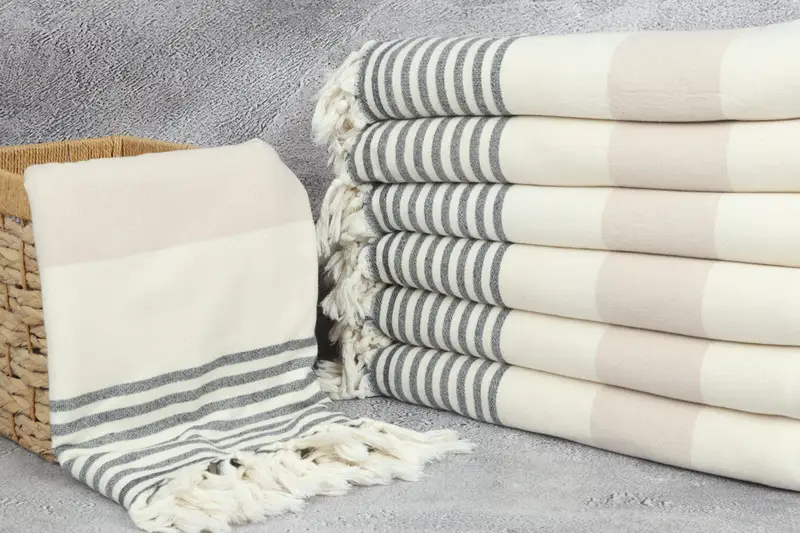 Wedding Gifts Towel, Bridal Shower Gift, Memorial Gift, Monogrammed Turkish Towel, 68x36 Cotton Striped Terry Towel, Lightweight Turkish towel - 3