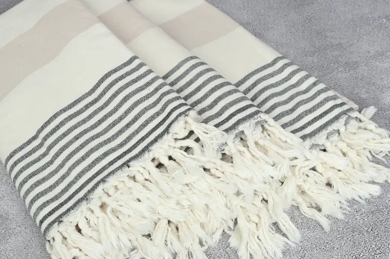 Wedding Gifts Towel, Bridal Shower Gift, Memorial Gift, Monogrammed Turkish Towel, 68x36 Cotton Striped Terry Towel, Lightweight Turkish towel - 5