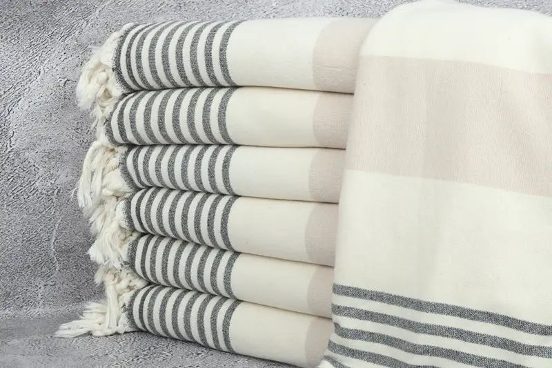 Wedding Gifts Towel, Bridal Shower Gift, Memorial Gift, Monogrammed Turkish Towel, 68x36 Cotton Striped Terry Towel, Lightweight Turkish towel - 1