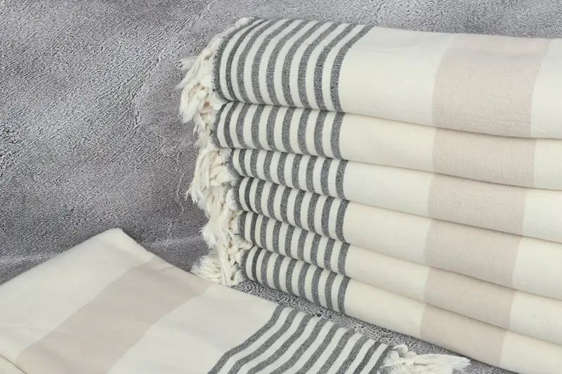 Wedding Gifts Towel, Bridal Shower Gift, Memorial Gift, Monogrammed Turkish Towel, 68x36 Cotton Striped Terry Towel, Lightweight Turkish towel - 2