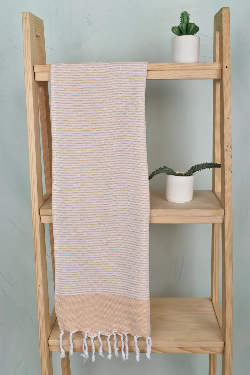 40x18 Cotton Striped Towel, Wedding Day Gift For Bride, Monogrammed Hand Towel, Turkish Hand Towel, Custom Turkish Towel, Monogram Hand Towel - 8