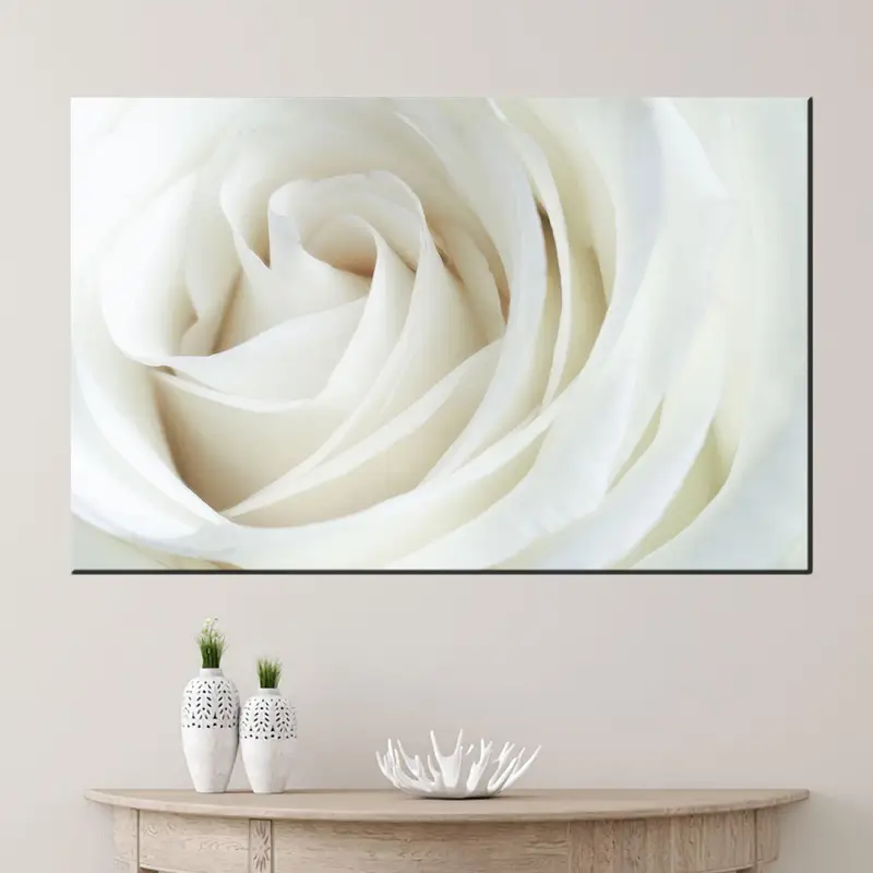 モダンラグジュアリー: ソフトクリーミーホワイトプリントキャンバスアート