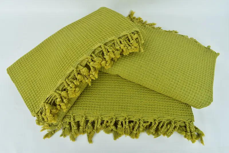 Woven Throw Blanket, Wedding Hand Made Gift, Tablecloth, Couch Cover, 92x68 Cotton Waffle Towel, Personalized Blanket, Bachelorette Large Towel - 6