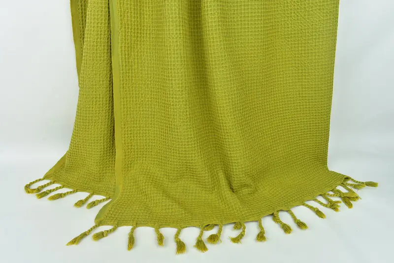 Woven Throw Blanket, Wedding Hand Made Gift, Tablecloth, Couch Cover, 92x68 Cotton Waffle Towel, Personalized Blanket, Bachelorette Large Towel - 8