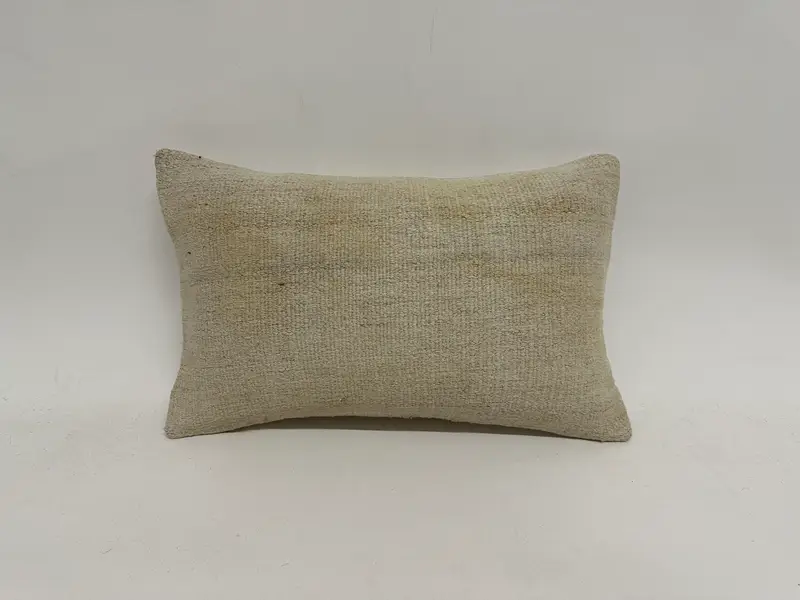 Kilim Cushion Sham, Cushion Cover, 12x20 White Cushion Case, Turkish Kilim Pillow, Armchair Pillow Cover, Ikat Cushion Cover, Throw Kilim Pillow - 1