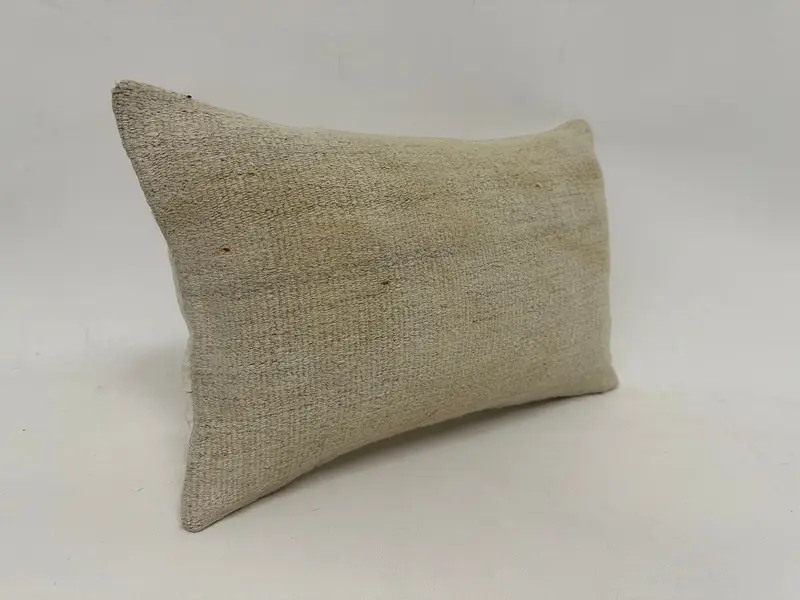 Kilim Cushion Sham, Cushion Cover, 12x20 White Cushion Case, Turkish Kilim Pillow, Armchair Pillow Cover, Ikat Cushion Cover, Throw Kilim Pillow - 3