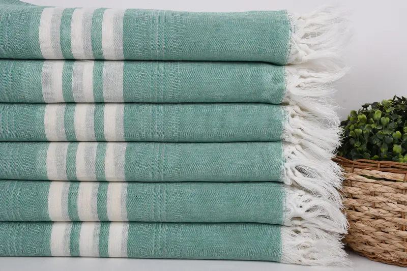 Embroidery Towel, Spa Towel, Handmade Gift, 68x40 Cotton Striped Towel, Quick-Dry Beach Towel, Wedding Gifts Towel, Wedding Towel, Peshtemal Towel - 2