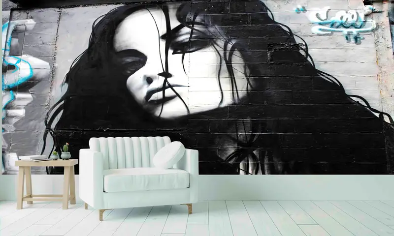 Girl Wall Poster, 3D Paper Art, Woman Graffiti Wall Paper, Woman Street Digital Paper, Graffiti Wall Paper, Wall Art Decor, 3D Papercraft, - 7