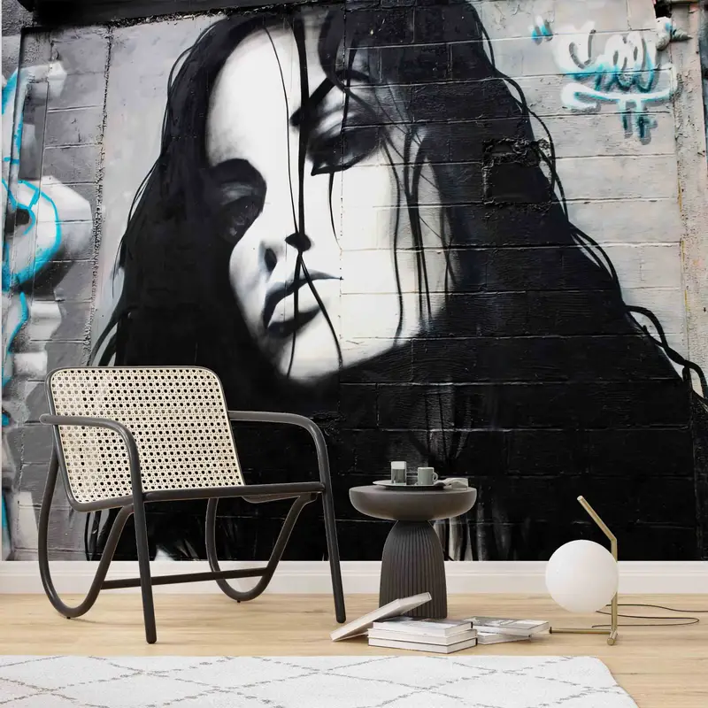 Girl Wall Poster, 3D Paper Art, Woman Graffiti Wall Paper, Woman Street Digital Paper, Graffiti Wall Paper, Wall Art Decor, 3D Papercraft, - 1