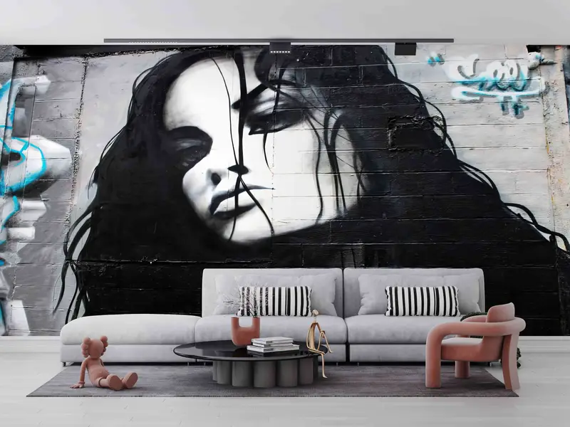 Girl Wall Poster, 3D Paper Art, Woman Graffiti Wall Paper, Woman Street Digital Paper, Graffiti Wall Paper, Wall Art Decor, 3D Papercraft, - 8