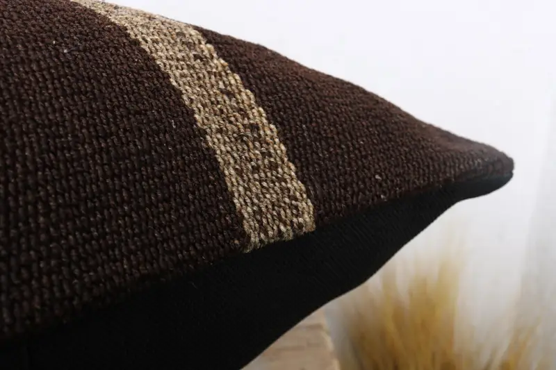 Decorative Pillow Case, Vintage Cushion Case, Kilim Pillow Cover, 24x24 Brown Cushion Case, Vintage Pillow, Kilim Cushion Sham, Pillow - 6
