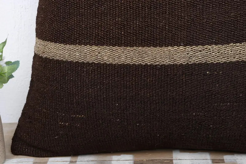 Decorative Pillow Case, Vintage Cushion Case, Kilim Pillow Cover, 24x24 Brown Cushion Case, Vintage Pillow, Kilim Cushion Sham, Pillow - 3