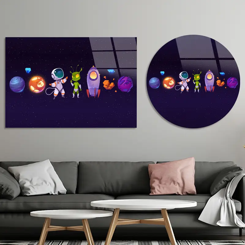 Galaktische Abenteuer: Bedruckte Leinwand für Jungenzimmerdekoration