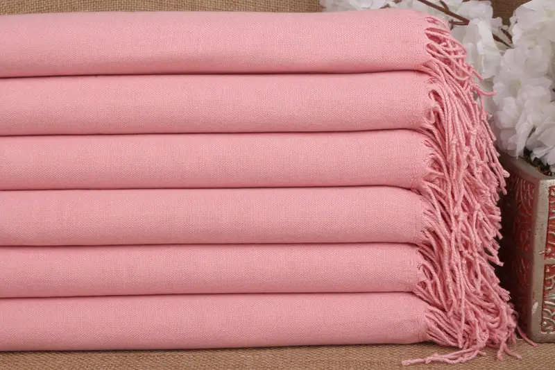 トルコスカーフ ブライズメイド ギフト スカーフ パウダー ピンク コットン パシュミナ 28x67インチ