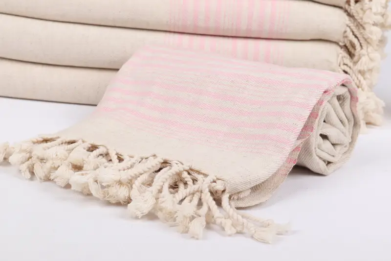 68x40 Linen Striped Towel, Bachelorette Gifts, Absorbent Turkish towel, Sand-free towel, Oversized lightweight Turkish bath towel USA, Baby Boy Gift - 4