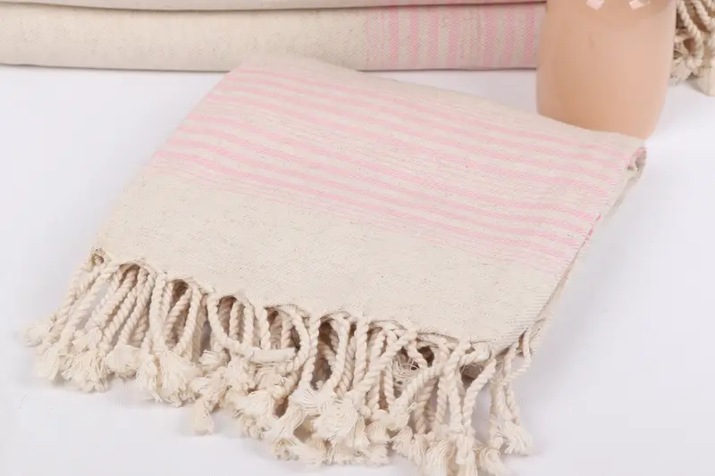 68x40 Linen Striped Towel, Bachelorette Gifts, Absorbent Turkish towel, Sand-free towel, Oversized lightweight Turkish bath towel USA, Baby Boy Gift - 5